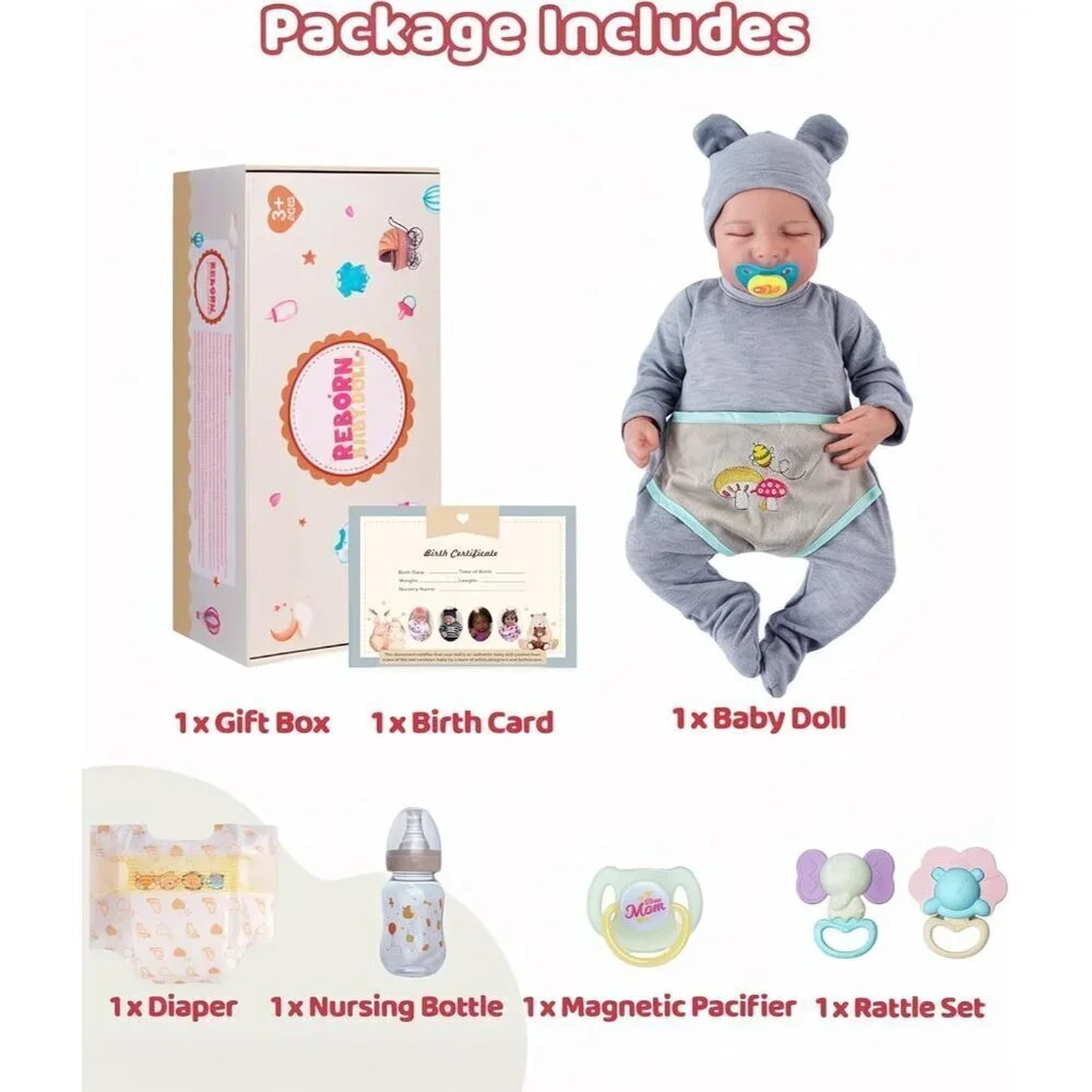 🆕17Inch Full Cloth Body With Vinyl Limbs Cute Baby Doll Boy with Accessories